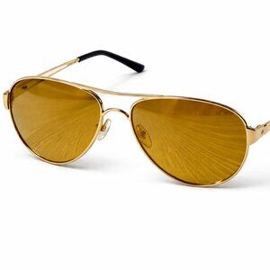 Oakley Caveat OO4054 Aviator Sunglasses Gold Frame Amber/Brown Lenses 60-14-137